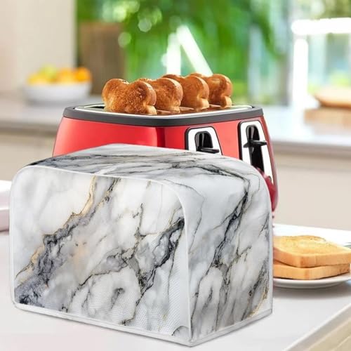 4-Slice Toaster Dust Cover, Marble Pattern Kitchen Appliance Protector