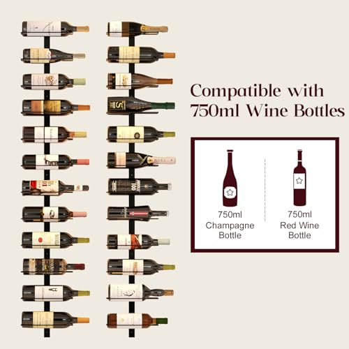 12-Bottle Wall-Mounted Wine Rack – Detachable Metal Storage Organizer