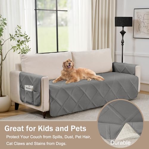 Water-Repellent Backless Loveseat Cover, 48" Cool Gray
