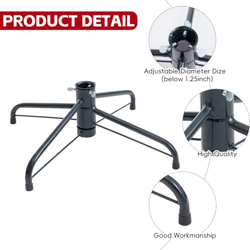 Metal Christmas Tree Stand for 3-7 Ft Artificial Trees - Foldable & Sturdy