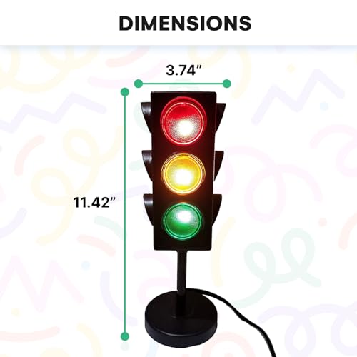 11-Inch Traffic Light Lamp - 4-Mode Color Changing LED Night Light for Kids
