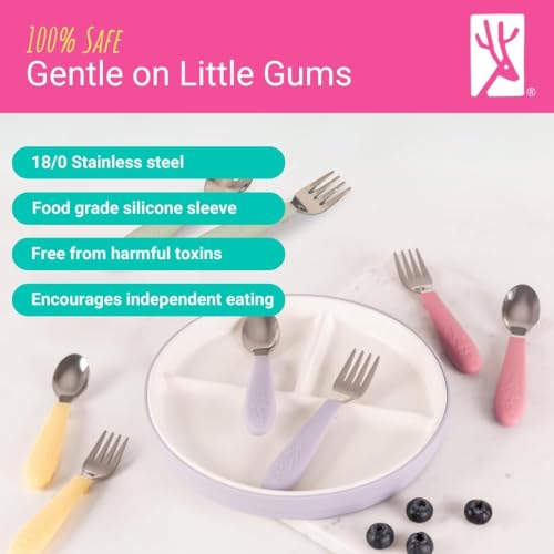 Toddler Stainless Steel Silverware Set with Silicone Handles