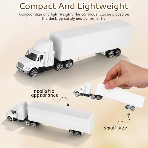 Diecast Semi Truck Toy Model with Detachable Container - 7.5-inch Retro Decor