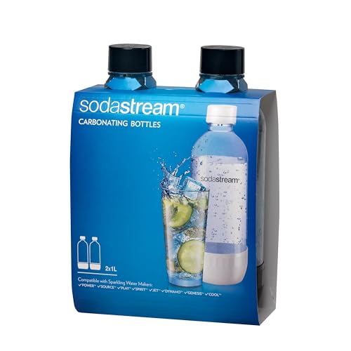 1L Dishwasher Safe Carbonating Bottles for Soda Makers, 2 Pack