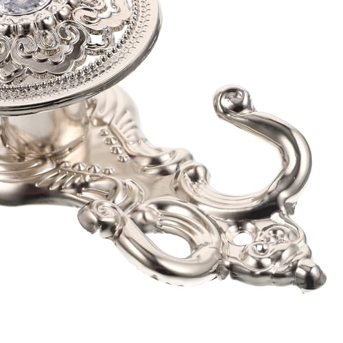 Decorative Rhinestone Curtain Holdbacks - 2-Piece Alloy Wall Hook Set