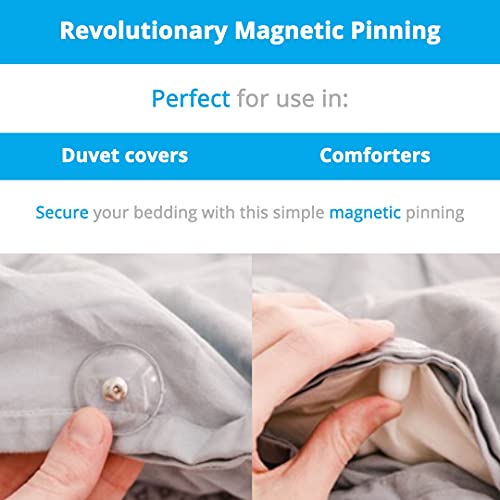 Clear Magnetic Duvet Clips with Removal Key - 8 Pack Comforter Pins