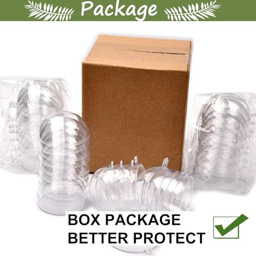 20PCS 80mm Clear Fillable Ornaments, Shatterproof Acrylic Baubles for DIY Crafts