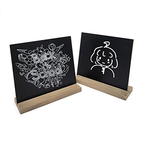 Mini Tabletop Chalkboard Signs with Vintage Wood Stands, Set of 3