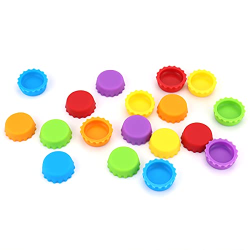 18-Piece Silicone Bottle Caps Reusable Sealers for Beer and Soda