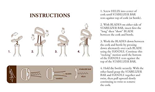 The Durand Two-Part Wine Cork Removal Device for Fragile and Old Corks