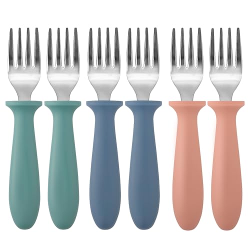 6-Pack Toddler Forks with Shield Guard & Easy-Grip Handles