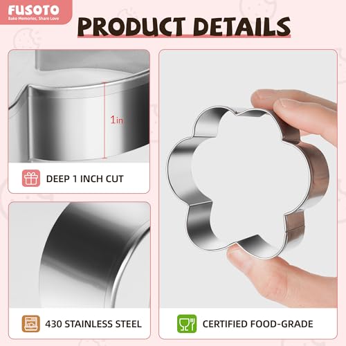 FUSOTO 8PCS Dog Bone & Paw Cookie Cutter Set – Stainless Steel, BPA Free, Includes Bone & Paw Sizes (Variation: 8PCS-Bones & Paws)