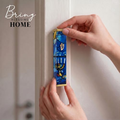 5-Inch Modern Aluminum Mezuzah Case for Door with Self-Adhesive Backing