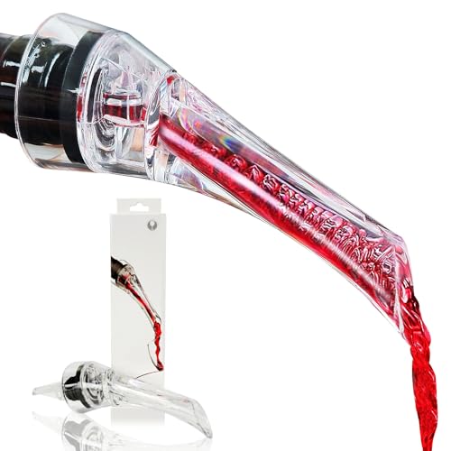 Kearning Transparent Wine Aerator Pourer Spout - Instant Decanter & No-Drip Gift for Wine Lovers