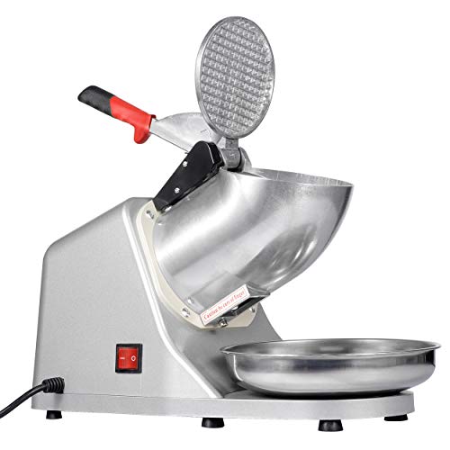 Saicool Silver Electric Ice Shaver Machine 300W 2000RPM Snow Cone Maker
