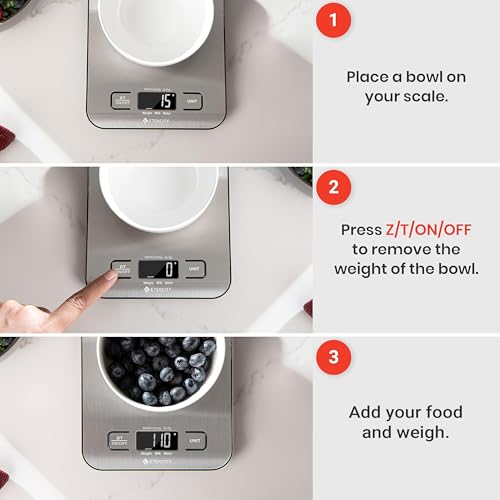 Etekcity Digital Kitchen Food Scale, Stainless Steel Grams and Ounces