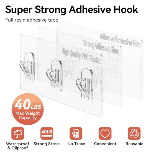 YASONIC Adhesive Shower Caddy 6 Pack, Rustproof Stainless Steel Organizer