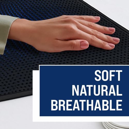 King Wide Grounding Mat with Tourmaline - Conductive PU Leather, Includes Silver Sleep Mask & 15ft Cord