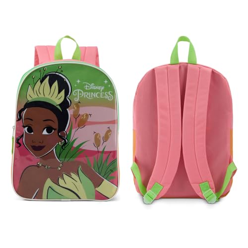 Disney Princess Tiana Kids Backpack - Girls School & Daycare Bag, 15 Inch