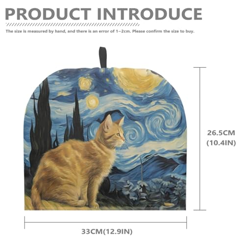 Starry Night Cat Art Tea Cozy - Insulated Teapot Cover for Hot Tea