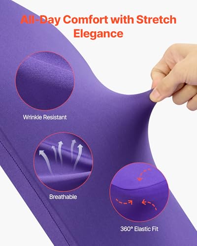 Stretch Polyester Spandex Chair Covers for Wedding & Dining - 50PCS (Purple)