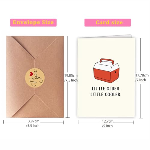 Funny Birthday Card for Men, Silk Finish Greeting Card with Envelope