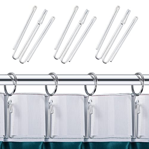 Heavy Duty Metal Curtain Hooks 20 Pack – Rustproof Pinch Pleat Header Tape Hooks for Curtains