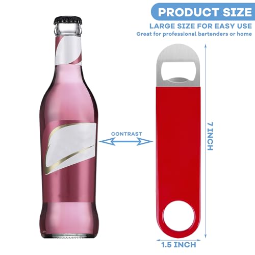 KTOJOY 3-Pack 7-Inch Stainless Steel Bottle Openers with Color Options - Bar & Kitchen Tool