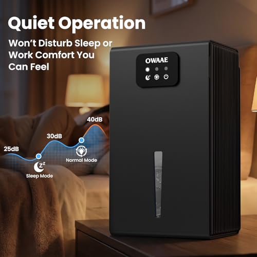 Home Dehumidifier with 95oz Water Tank and Sleep Mode, Grey