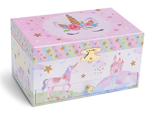 Unicorn Musical Jewelry Box for Girls with Necklace and Bracelet Set