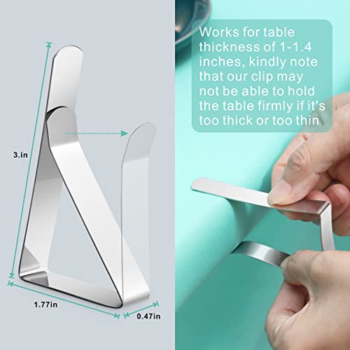 Stainless Steel Tablecloth Clips (12 Pack) - Heavy Duty Picnic Table Clamps