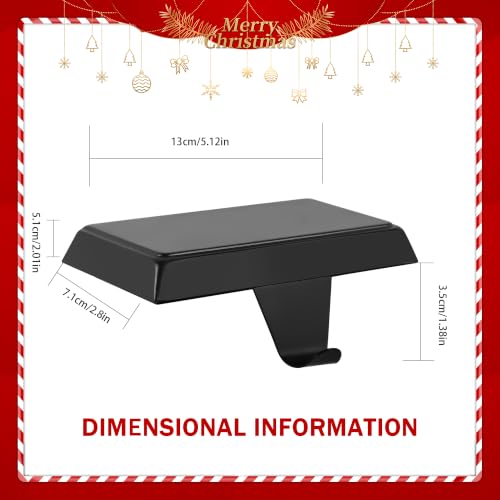 Adjustable Christmas Stocking Holders for Fireplace Mantle - 4 Pack