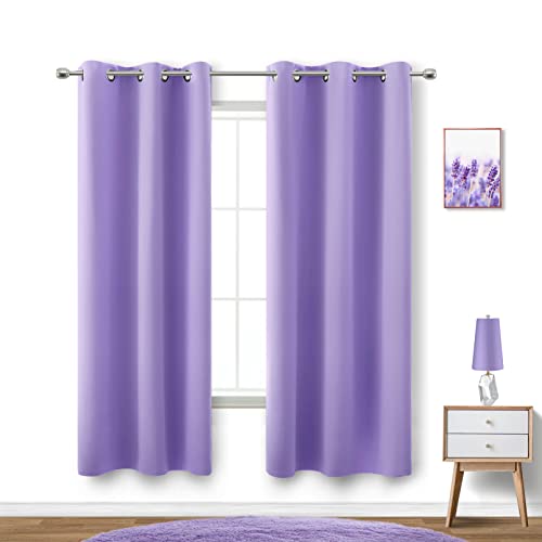 Blackout Lavender Curtains for Bedroom - 2 Panels, 42x63 Inch