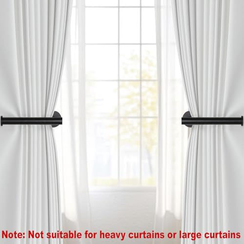 4-Piece Stainless Steel Curtain Holdbacks, Wall-Mounted Drapery Tiebacks