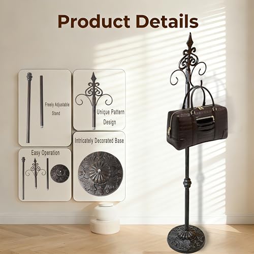 Adjustable Cast Iron Wreath & Handbag Display Stand (20-30 Inch)