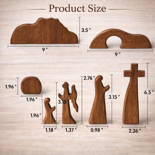 Wooden Empty Tomb Easter Resurrection Scene Tabletop Decor