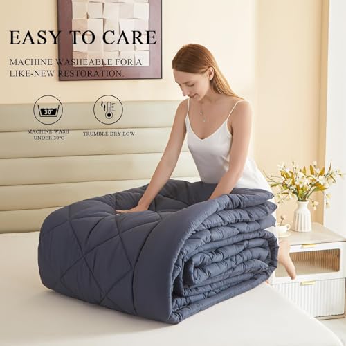 MIOTO Oversized King Comforter 128x120 - Down Alternative Duvet Insert, Grey