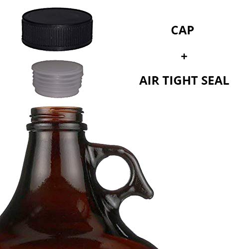 1 Gallon Amber Glass Jug with 38mm Cap - Food Safe Storage Container