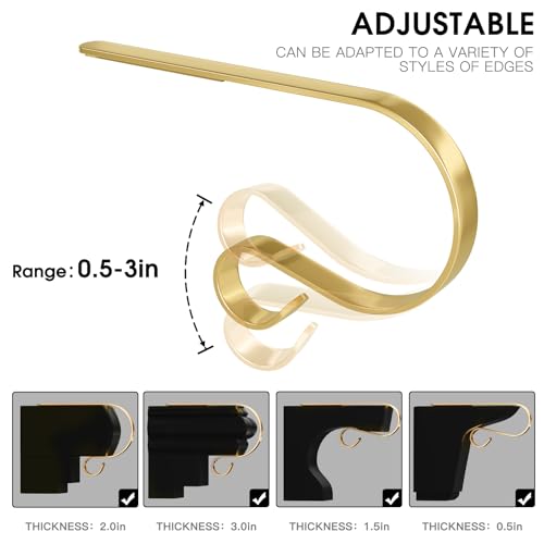 6-Pack Adjustable Christmas Stocking Holders for Mantel - Zinc Alloy