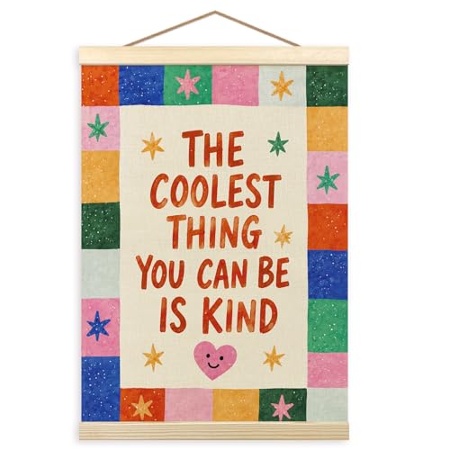 Inspirational Classroom Wall Art Poster with Hanging Frame 12x16 Inch