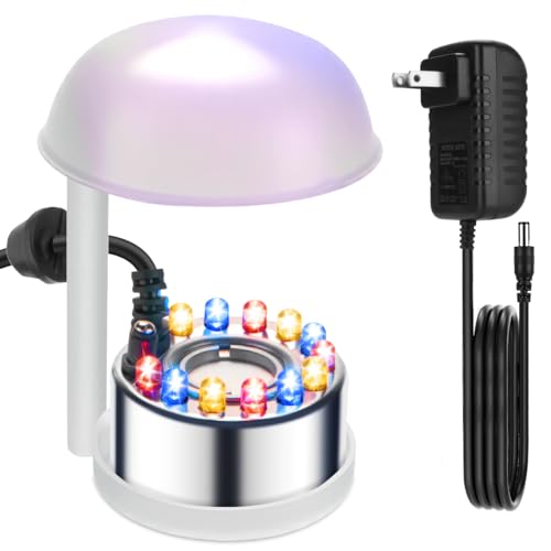 Ultrasonic Mist Maker Fogger with 12 LED Lights and Splash Guard