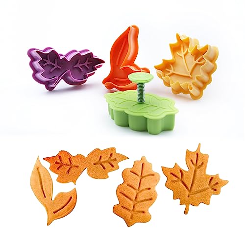 Leaf Cookie Cutter Set of 4 for Pie, Cookies & Pastry - Random Colors - Variation of THIS listing