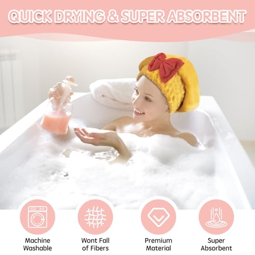 Microfiber Hair Drying Caps 5-Pack - Ultra Absorbent & Soft for All Hair Types