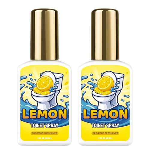 Natural Toilet Odor Eliminator Spray, Lemon Scent 2-Pack (4 Fl Oz)