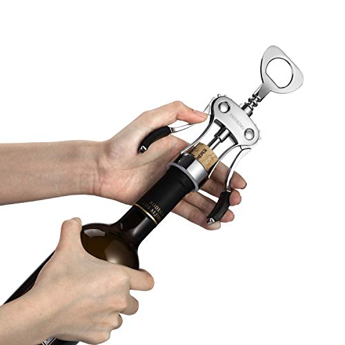 Beneno Silver Wing Corkscrew Wine Opener - Premium All-in-One Bar Tool
