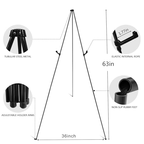 63-Inch Adjustable Metal Tripod Display Easel Stand with Carry Bag