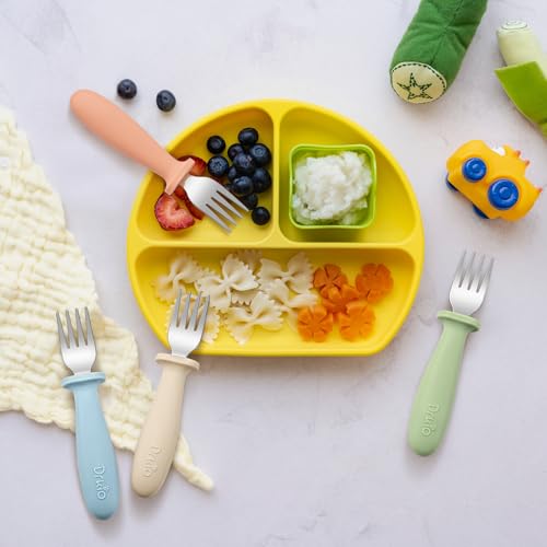 8-Piece Toddler Forks Set with Silicone Handles and Anti-Choke Design