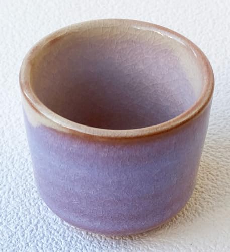 Japanese Hagi Yaki Guinomi Sake Cup | Made in Japan, Purple Murasaki 70ml