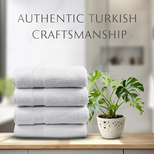 Extra Large Turkish Cotton Bath Towels - 4 Piece Set, 30x56 Inches