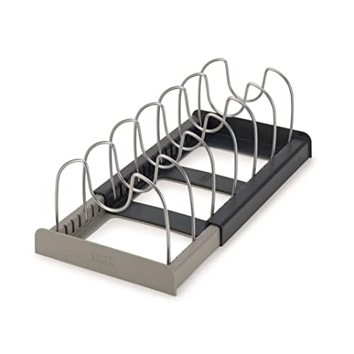 Joseph Joseph DrawerStore Expanding Cookware Organizer, Space saving storage for pan lids, baking trays - Grey